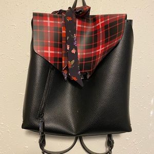 Steve Madden Black and Plaid Backpack